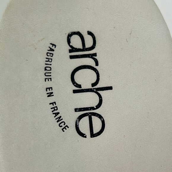 Arche Cream Leather Open Toe Wedge Sandals Cut Outs Made in France Shoes EU 40 9 - Picture 8 of 14